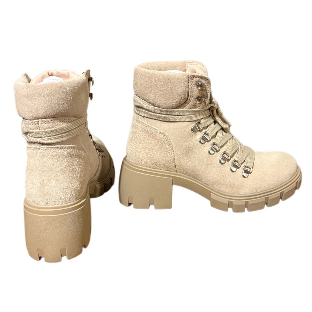 Steve Madden Beige Lace Up Boots - Picture 4 of 9